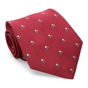Golf Ball & Tee: Tie - Red