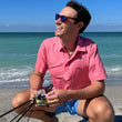 Load image into Gallery viewer, Drunken Crab: Upcycled Club Polo - Mid-Blue