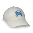Load image into Gallery viewer, Blue Crab: Embroidered Twill Cap - White