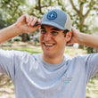 Load image into Gallery viewer, CG Logo: Badged Trucker Cap - Shoal Blue
