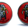Load image into Gallery viewer, Duck Dogs: Cufflinks - Red w/ Black