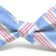 Load image into Gallery viewer, American Made Collared Greens Bow Tie Light Blue/Pink Made in the USA