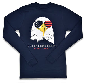Bald Eagle: Long Sleeve T-Shirt - Navy