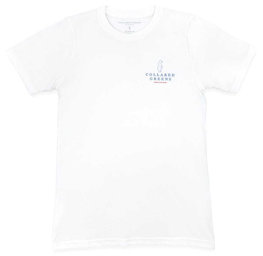 Blue Crab: Short Sleeve T-Shirt - White