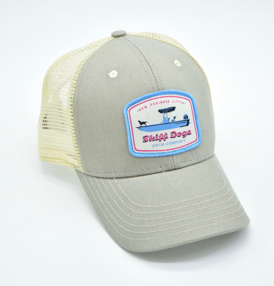 Skiff Dogs Logo: Badged Trucker Cap - Cattail