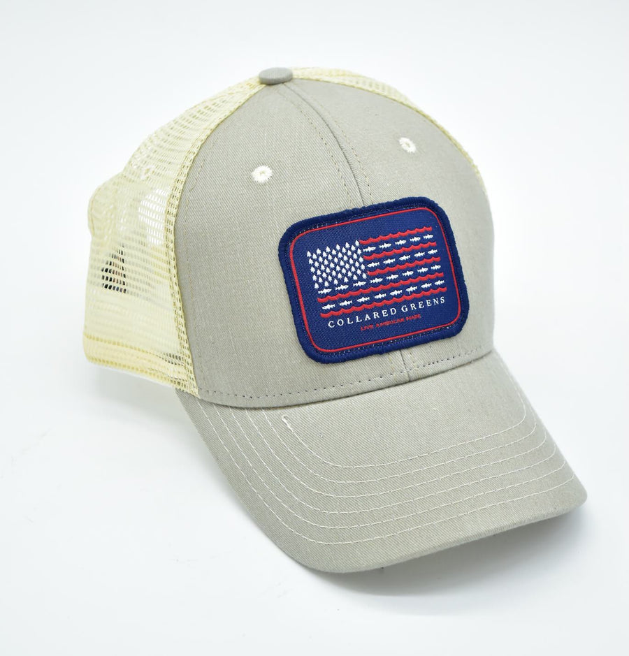 Trout Flag: Badged Trucker Cap - Cattail