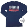 Load image into Gallery viewer, Trout Flag: Kid's Long Sleeve T-Shirt - Navy