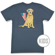 Load image into Gallery viewer, Patriotic Pup: Kid's Short Sleeve T-Shirt - Steel Blue