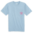 Load image into Gallery viewer, Skiff Dogs Hometown: Pocket Short Sleeve T-Shirt - Chambray/Fuchsia