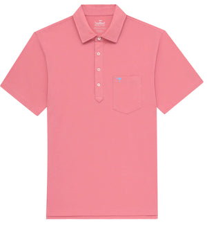 Palmetto Moon: Upcycled Surf Polo - Coral