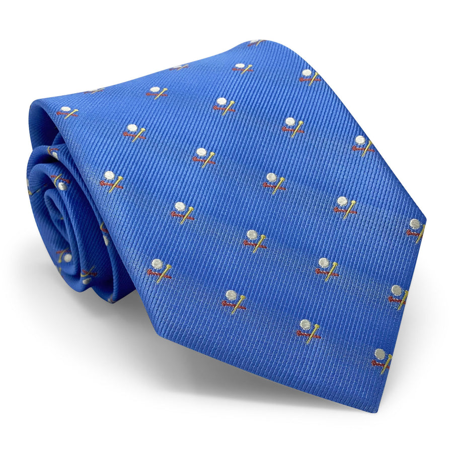 Golf Ball & Tee: Tie - Blue