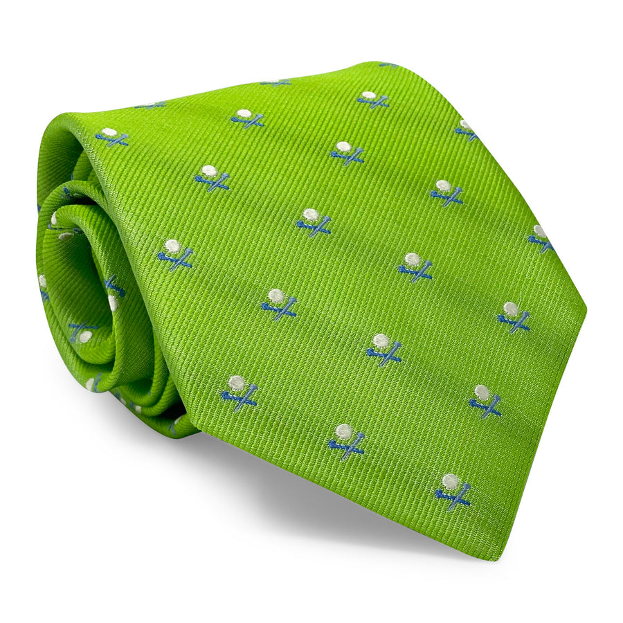 Golf Ball & Tee: Tie - Lime