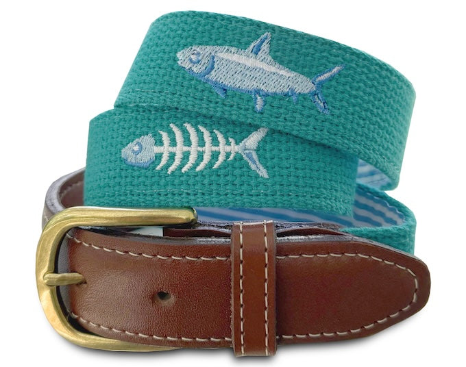 Catch of the Day: Embroidered Belt - Aqua