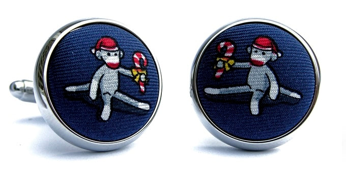 Xmas Monkey: Cufflinks - Navy