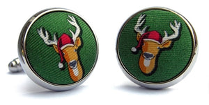 Santa Stags: Cufflinks - Green