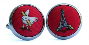 Three French Hens: Cufflinks - Red