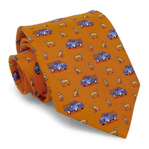 Dogs Love Trucks: Tie - Orange