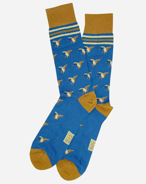 Morning Mallards: Socks - Blue