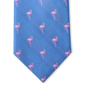Flamingos: Tie - Light Blue