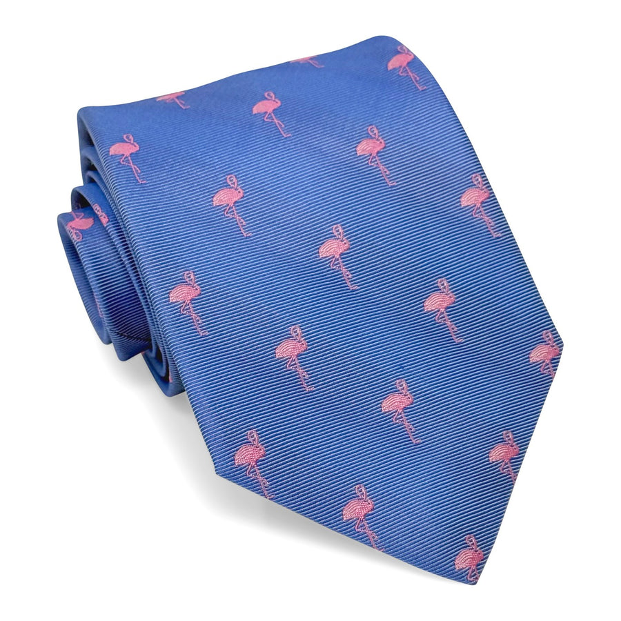 Flamingos: Tie - Light Blue