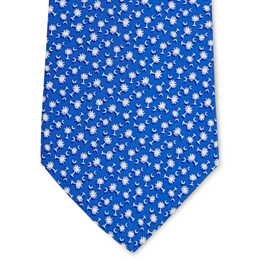 Dancing Palmetto Moon: Tie - Blue