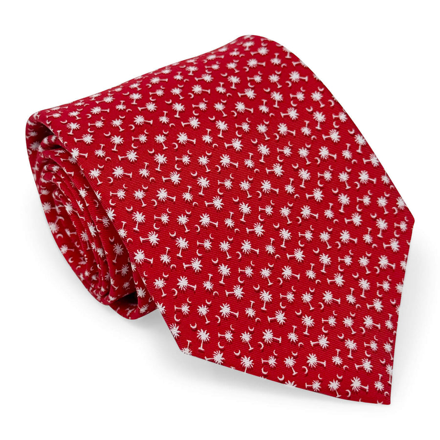 Dancing Palmetto Moon: Tie - Red