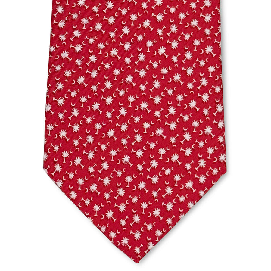 Dancing Palmetto Moon: Tie - Red