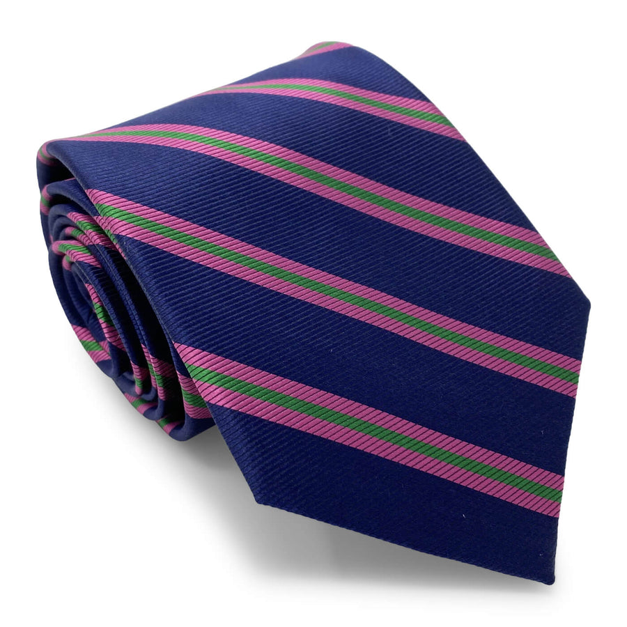 Berkshire: Tie - Navy/Pink/Green