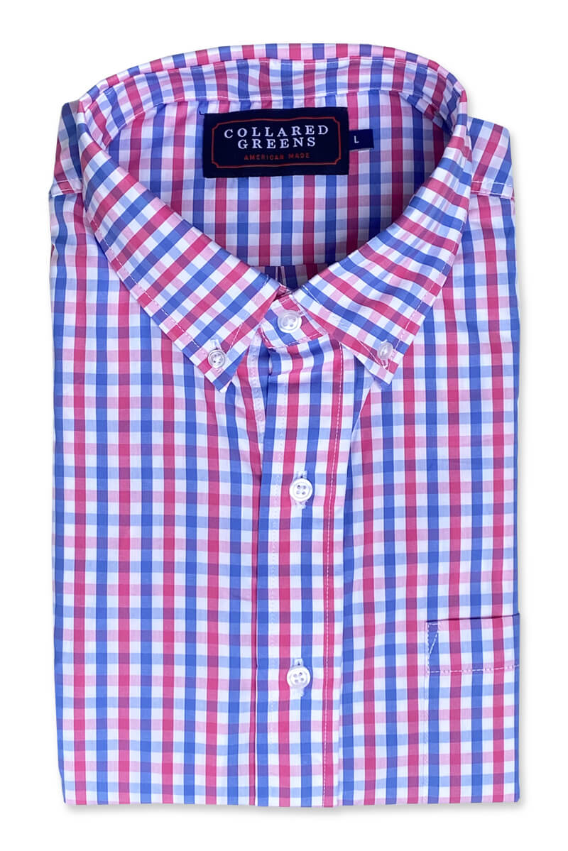 Angier: Brookline Button Down Shirt - Blue/Red Angier: Brookline Button Down Shirt - Blue/Red
