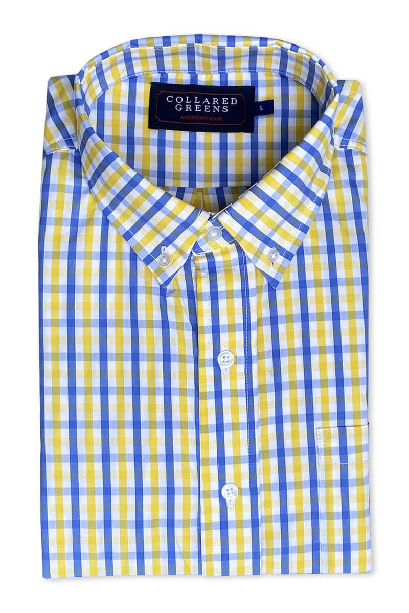 Norwood: Brookline Button Down Shirt - Blue/Yellow Norwood: Brookline Button Down Shirt - Blue/Yellow