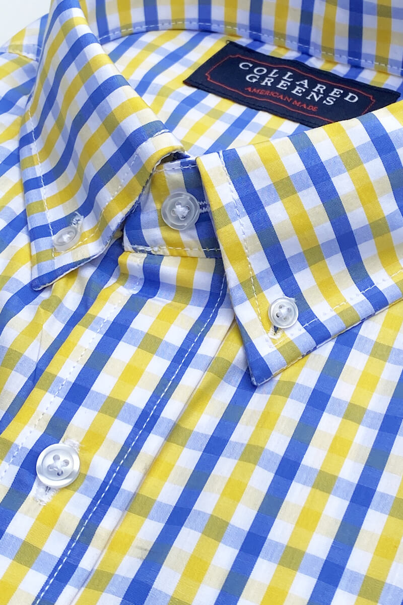 Norwood: Brookline Button Down Shirt - Blue/Yellow Norwood: Brookline Button Down Shirt - Blue/Yellow