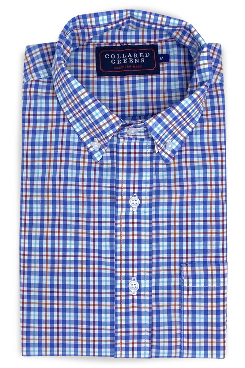 Claremont: Brookline Button Down Shirt - Blue