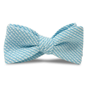 Seersucker: Carolina Cotton Bow - Aqua