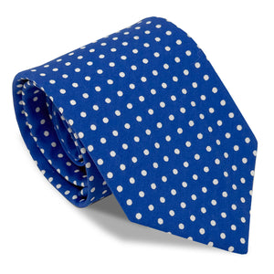 Regimental Spots: Carolina Cotton Tie - Royal Blue/White