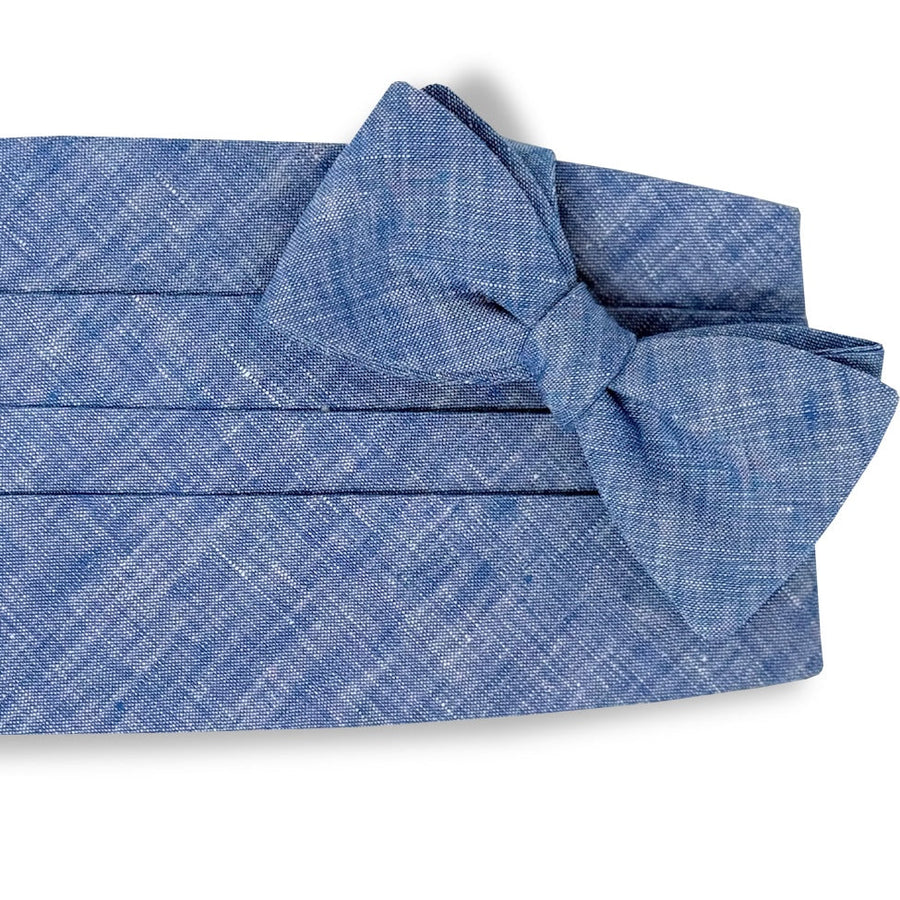 Bellefonte: Carolina Cotton Cummerbund Set - Light Blue