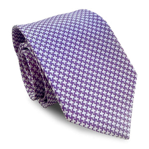 Houndstooth: Tie - Purple/White