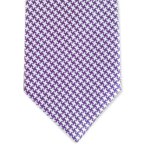 Houndstooth: Tie - Purple/White