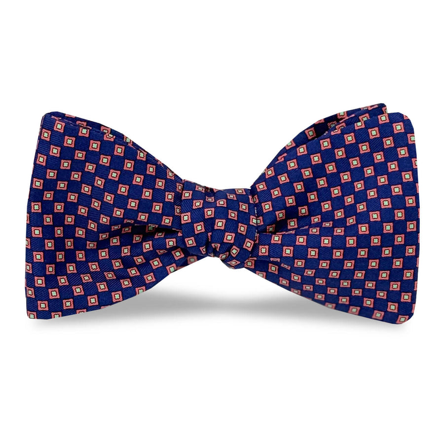 Mod Square: Bow - Navy/Pink
