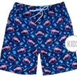 Load image into Gallery viewer, Spiny Lobster Season: Kid&#39;s Swim Trunks - Deep Blue
