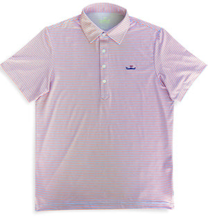 Skiff Dogs: Slack Tide Polo - Coral/Light Blue