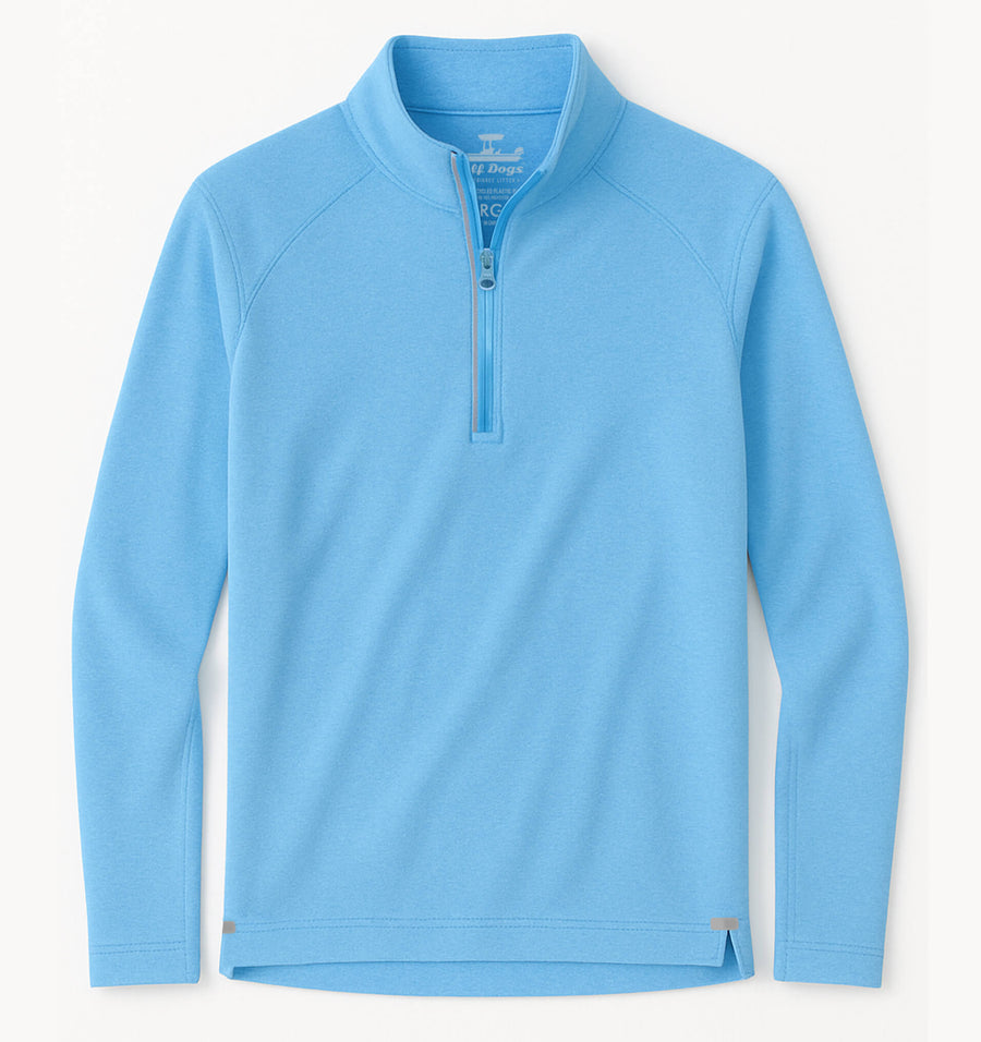 Skiff Dogs: Ocean Flex Quarter Zip - Tidal Blue