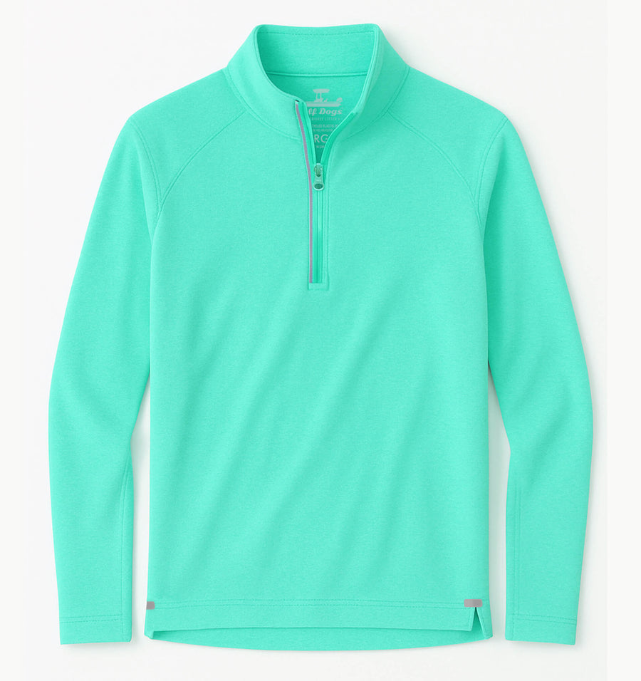 Skiff Dogs: Ocean Flex Quarter Zip - Fairway Green