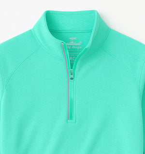 Skiff Dogs: Ocean Flex Quarter Zip - Fairway Green