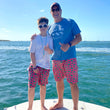 Load image into Gallery viewer, Spiny Lobster Season: Kid&#39;s Swim Trunks - Deep Blue
