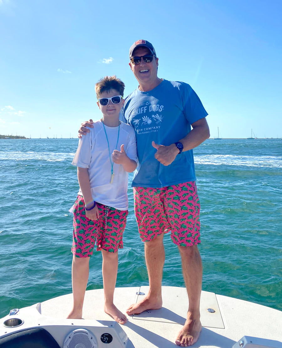 Spiny Lobster Season: Kid's Swim Trunks - Deep Blue