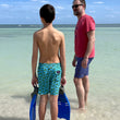 Load image into Gallery viewer, Spiny Lobster Season: Kid&#39;s Swim Trunks - Deep Blue
