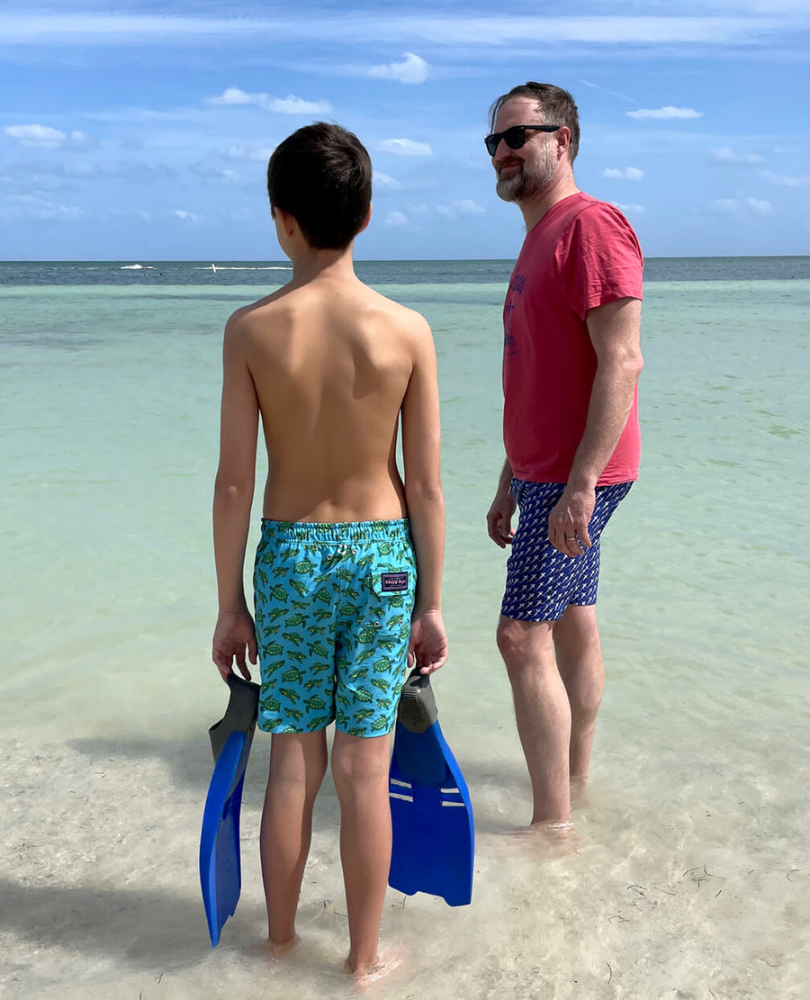 Spiny Lobster Season: Kid's Swim Trunks - Deep Blue