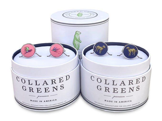 Shotgun Shells: Woven Silk Cuffllinks - Navy