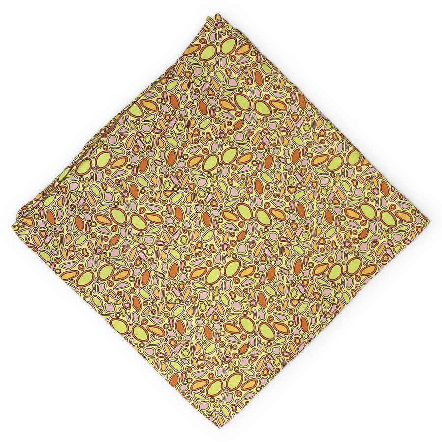 Amoeba: Silk Pocket Square - Yellow