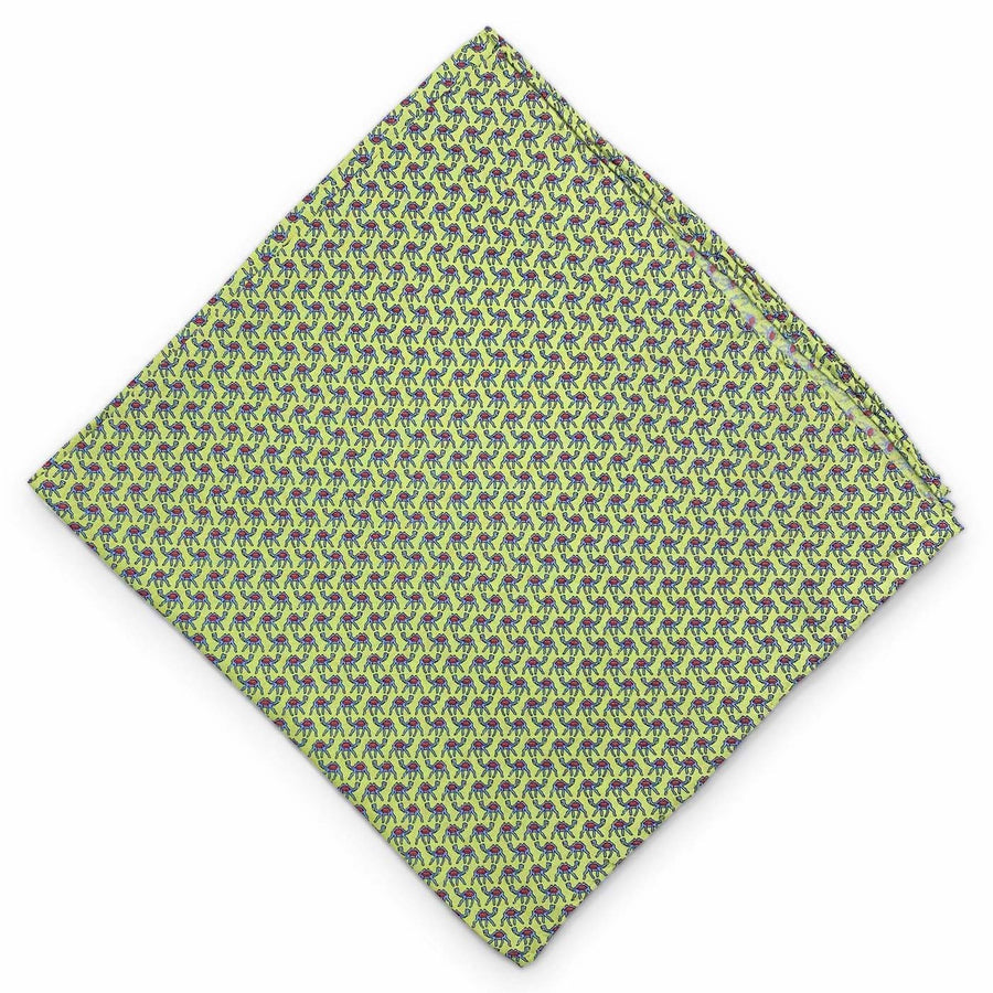 Camels: Silk Pocket Square - Green